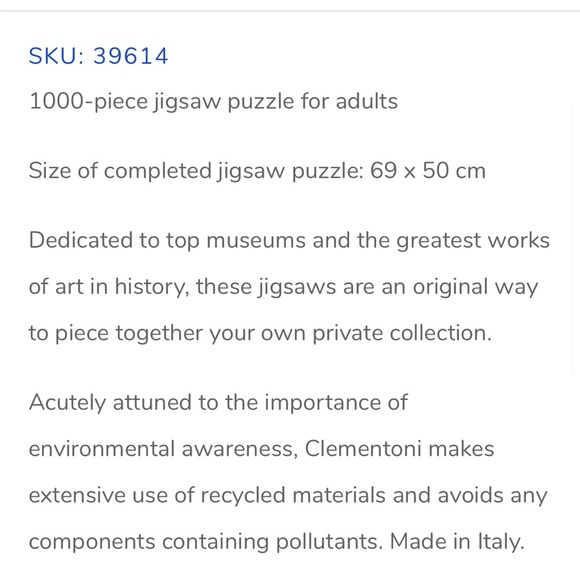 Clementoni 1000 Piece Puzzle: Vermeer - Girl With A Pearl Earring - Picture 7 of 7